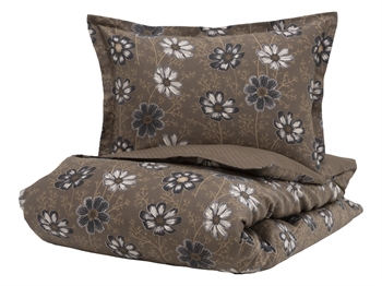 Billede af Borås Cotton sengetøj - 140x220 cm - Viola Brun - Sengesæt i 100% bomuldssatin - Borås Cotton sengelinned